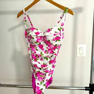 New Betsey Johnson Ruched one piece Swimsuit